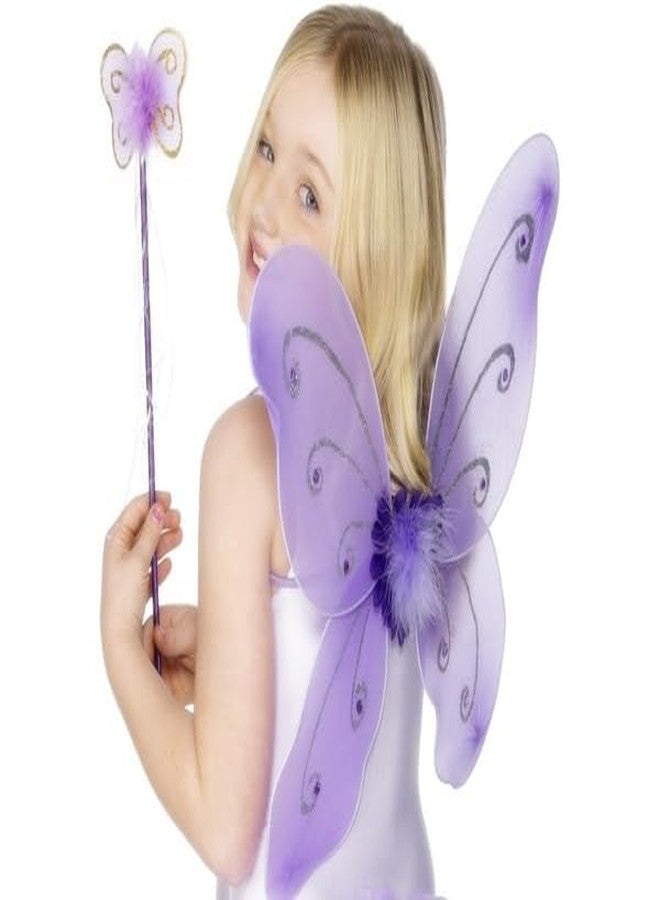 رويالز زي أجنحة فراشة جنية أرجوانية من رويالز للفتيات الصغيرات باللون الأرجواني - زي تنكري على شكل ملاك وجنية لحفلات أعياد الميلاد، زي تنكري للأطفال، هدية لحفلات الفتيات، إكسسوار سحري للعب التخيلي - Image 2